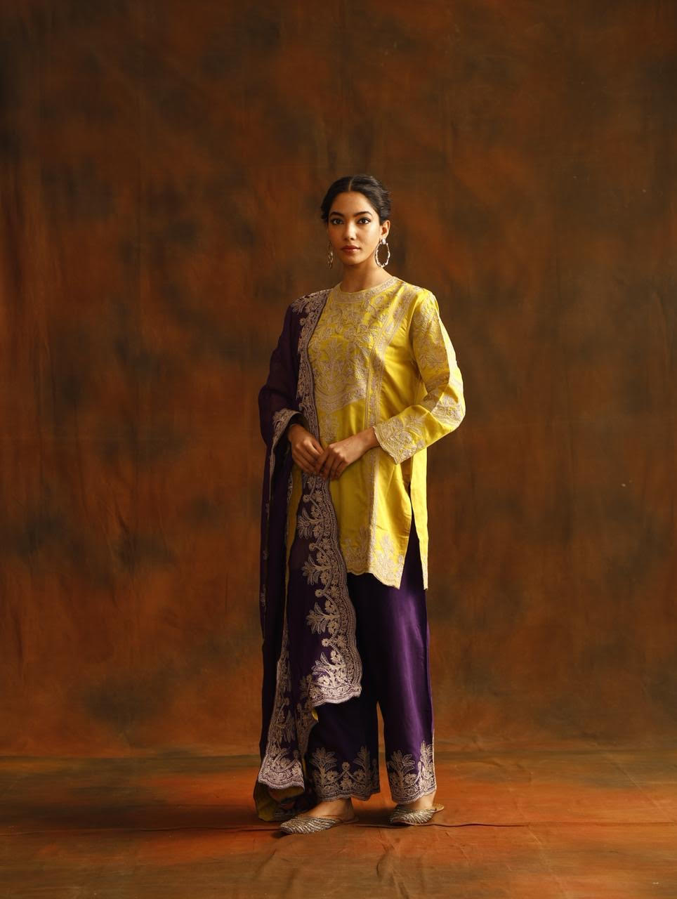 Pure chanderi with Dori embroidery and pure organza Dupptaa